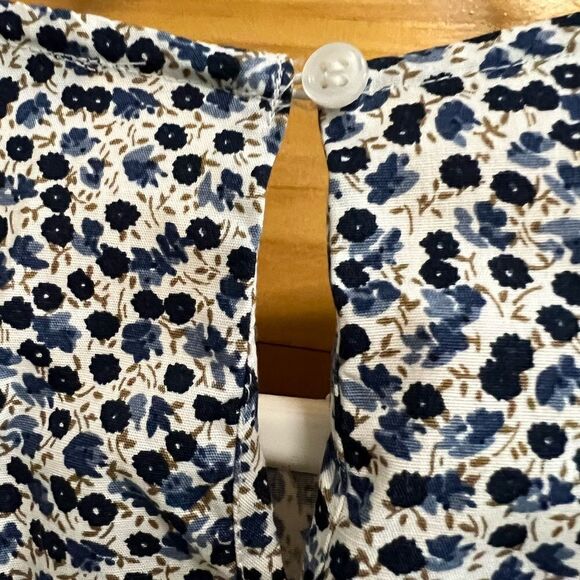 J. Crew Mercantile size 2 blue and white floral blouse - Picture 7 of 7